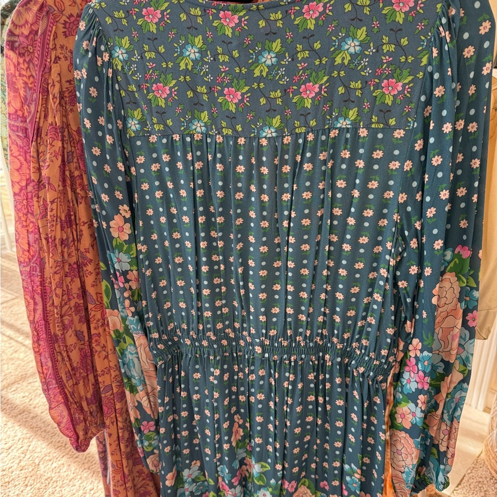 Spell Yellow Rose Cornflower Short Dress - Picture 3 of 6